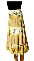 Легкая многоярусная юбка с воланами вышитая пайетками