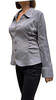 Женская рубашка с драпировкой по бокам с Длинным Рукавом больших размеров