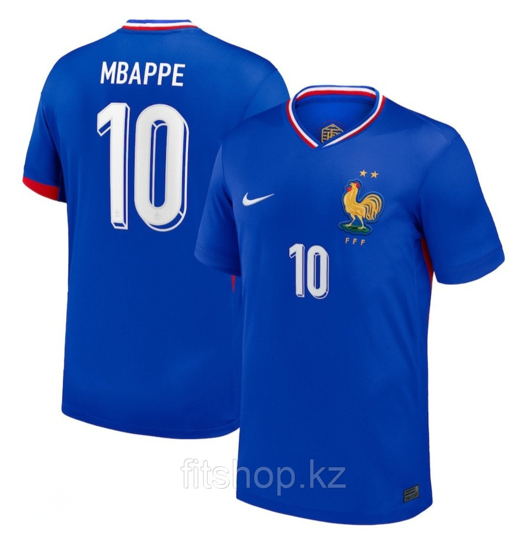 Сборная Франция майка игровая ЕВРО 2024 домашняя , Mbappe 10 - фото 1 - id-p92301972