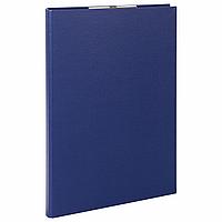 Папка-планшет STAFF "EVERYDAY", А4 (230х314 мм), с прижимом и крышкой, картон/бумвинил, РОССИЯ, синяя