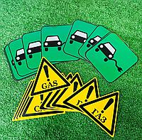 Наклейка: Электромобиль и Газ