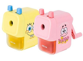 Точилка DELI "SpongeBob" механическая, с контейнером, ассорти