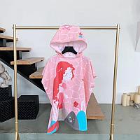 Пляжное полотенце с капюшоном 74*150 см Спящая Русалка (розовый)