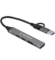 USB Hub 4 port, Gembird UHB-C444, USB 3.0 / 2.0, 2хType-C, 1хUSB 3.0, 1хUSB 2.0, black