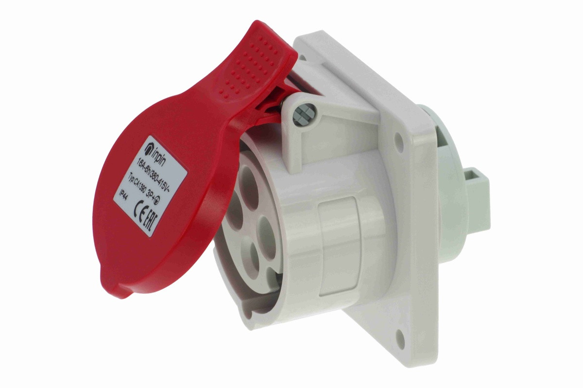 CA1390 INPIN Розетка встраиваемая 16A/400V/3P+E/IP44 фланец 75x75