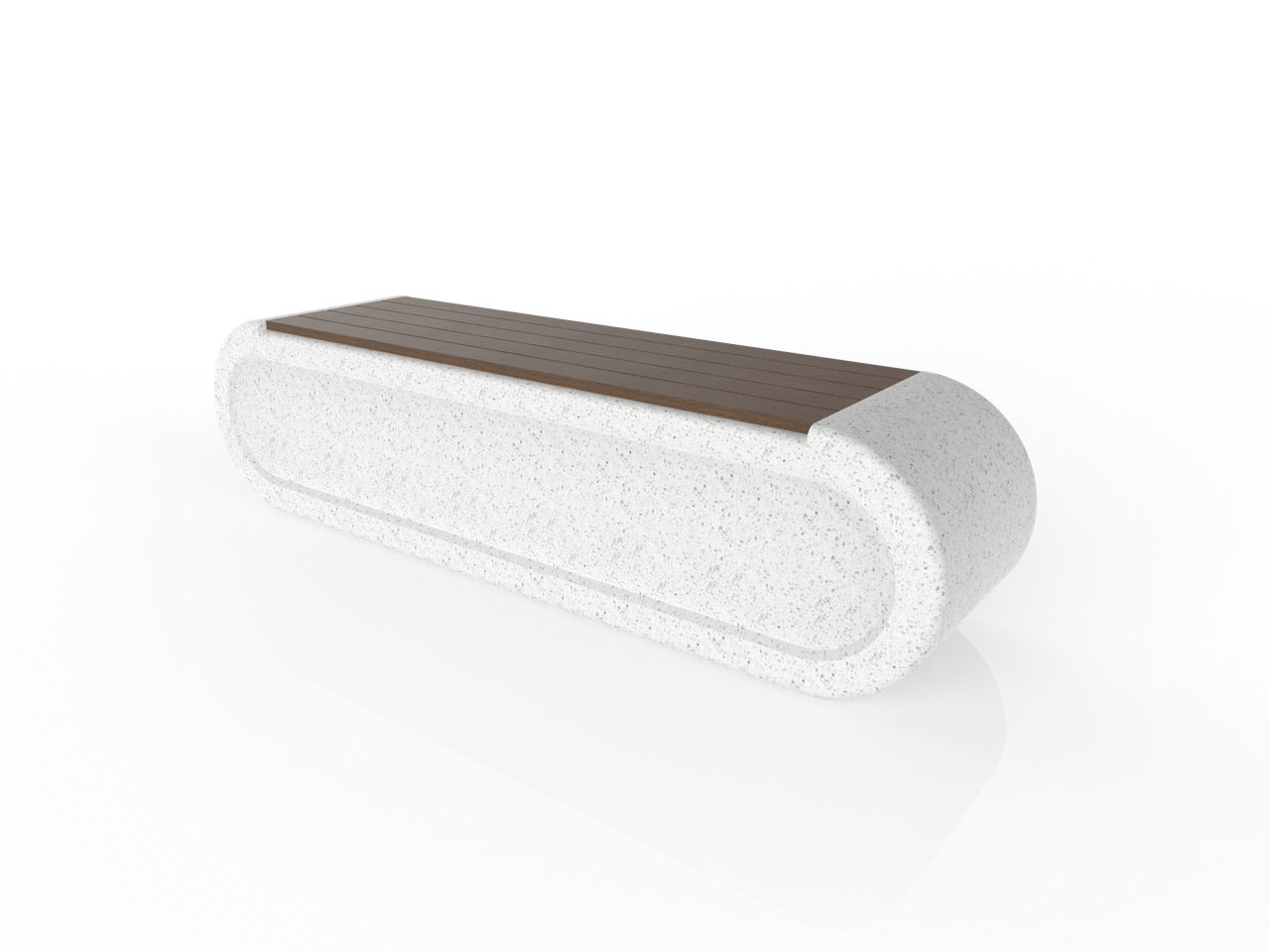 Скамейка из композитного мраморного камня JOTA, c настилом ДПК, модель OZENTAS BIR, фото 1