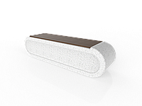 Скамейка из композитного мраморного камня JOTA, c настилом ДПК, модель OZENTAS BIR