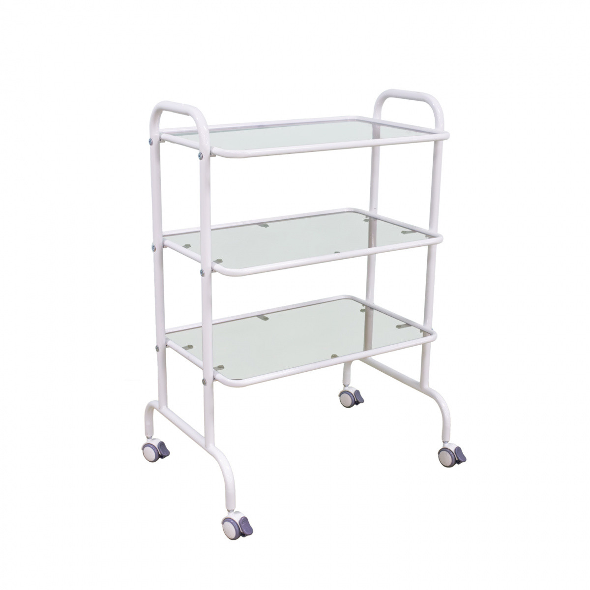 Столик медицинский "KZMED" (SMP-3s)(Предметный, 3 полки - стекло) (Антистатические колеса) - фото 1 - id-p116745694