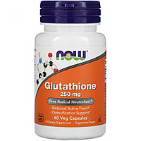 Глутатион, Now Foods, 250 мг, 60 вегетарианских капсул