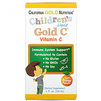 Витамин С в жидкой форме для детей California Gold Nutrition, 118 мл