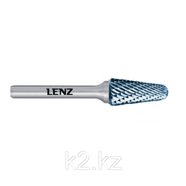 Борфреза LENZ, твердосплавная, конус с закруглённой вершиной 12х32х6х77 покрытие Blue LZBL 045 C3