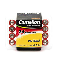 Батарейка CAMELION Тип батареи AAA (Мизинчиковая) Plus Alkaline AAA 1.5V 1250 mAh в упаковке 24 шт.