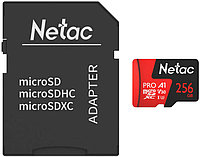 256 ГБ Карта памяти Netac P500 Extreme Pro microSDXC (NT02P500PRO-256G-R) + адаптер черный