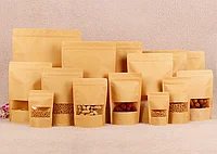 Пакет дой пак крафт 20*30+5 с окошком зип лок