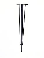 Ножка угловая стальная, для столов,с наклоном 45 см, черная