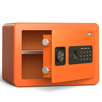 Сейф мебельный DELI "ET590" биометрический + электронный замок+ключ, 250х350х250 мм, 9 кг, оранжевый