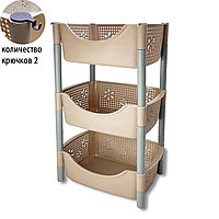 Этажерка трехсекционная 73х40 см каричневая