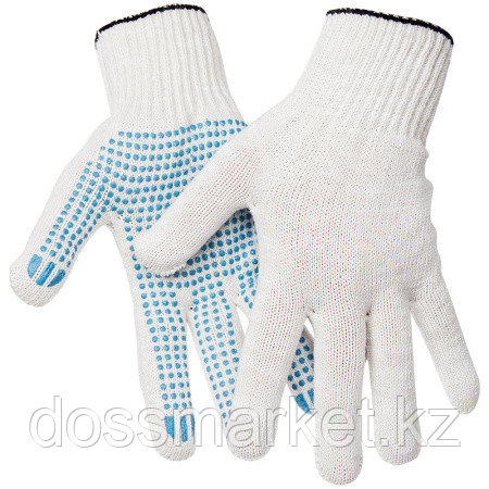 Перчатки х/б OfficeClean, эконом, 10 класс, с точечным ПВХ-покрытием, 5 ...