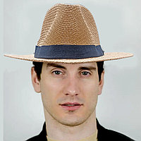 Шляпа летняя сетчатая солнцезащитная соломенная коричневая