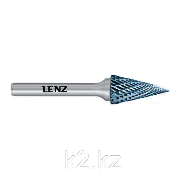Борфреза LENZ, твердосплавная, конус 6х20х6х50 покрытие Blue LZBM 030 C3