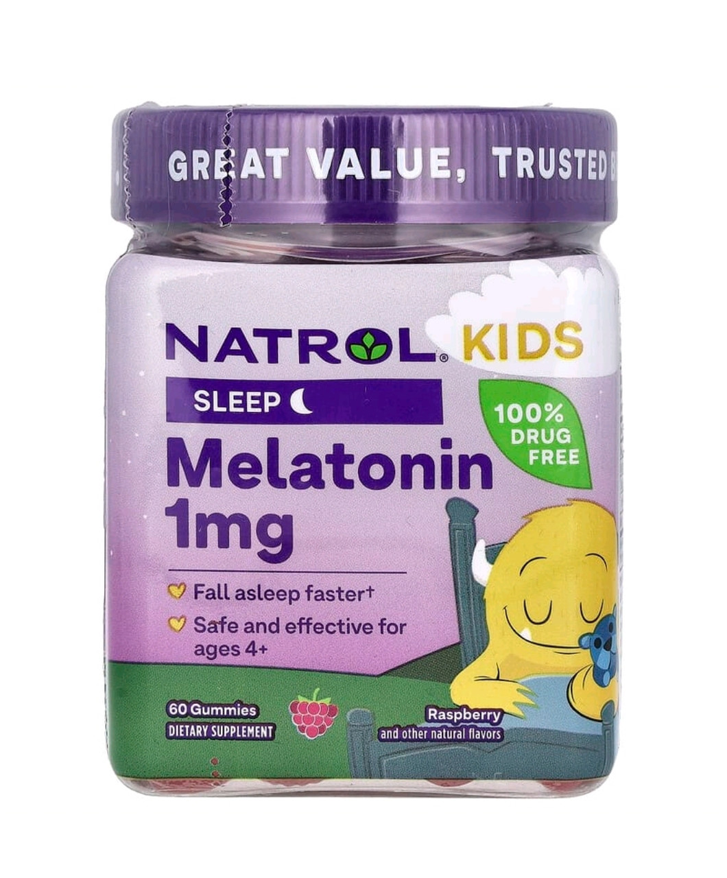 Natrol мелатонин для детей от 4 лет, 60 жевательных конфет - фото 1 - id-p112822471