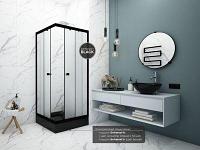 UNIN800BL Душевая кабина Классик КВАДРАТ 800*800 BLACK N стекло прозрачное