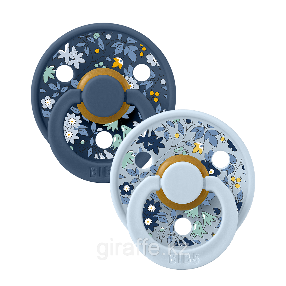 Cоска-пустышка 6+  месяцев BIBS x LIBERTY Colour 2 Pack Chamomile Lawn - Baby Blue Mix, фото 1