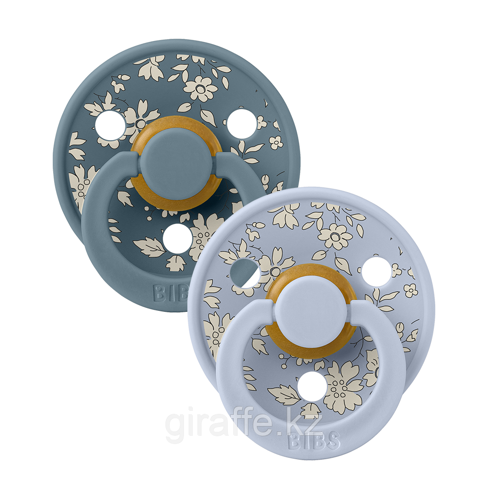 Cоска-пустышка 6+  месяцев BIBS x LIBERTY Colour 2 Pack Capel - Dusty Blue Mix, фото 1