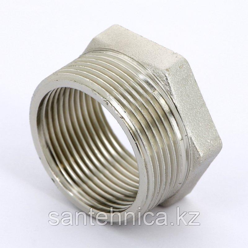 Футорка латунь Ду 15х12 (1/2"х3/8") наруж./внутр. Никель (10/400)