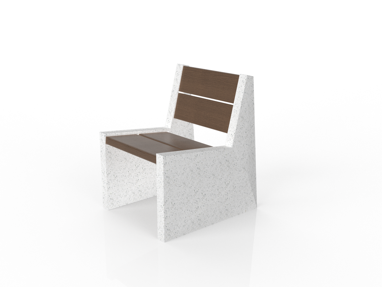 Скамейка из композитного мраморного камня JOTA, c настилом ДПК, модель ORYNDYQ, фото 1