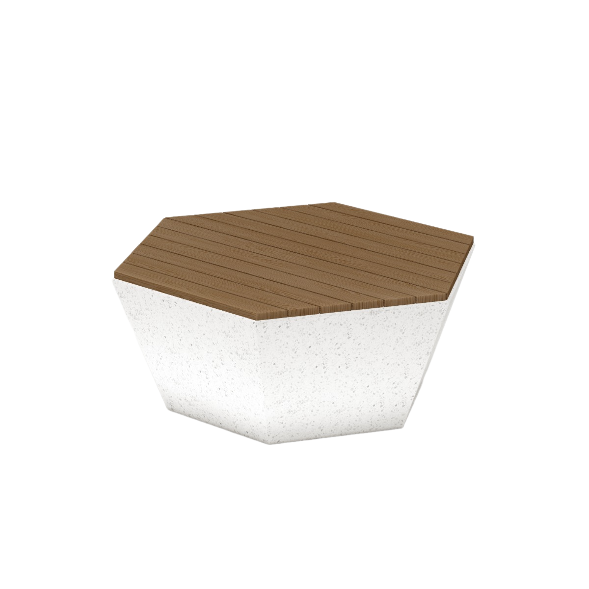 Скамейка из композитного мраморного камня JOTA, c настилом ДПК, модель ALTY, фото 1