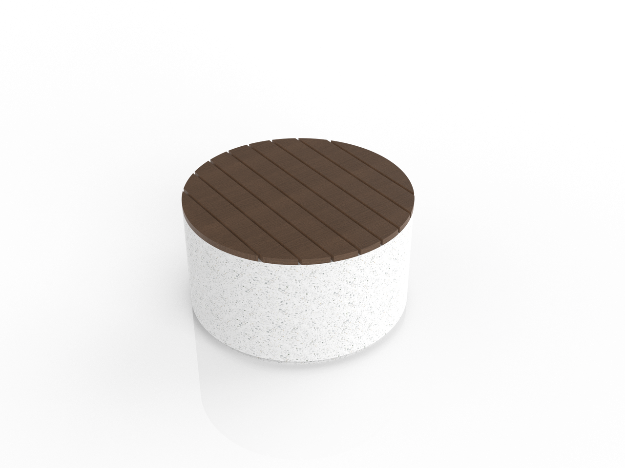 Скамейка из композитного мраморного камня JOTA, c настилом ДПК, модель PUFIK 80, фото 1