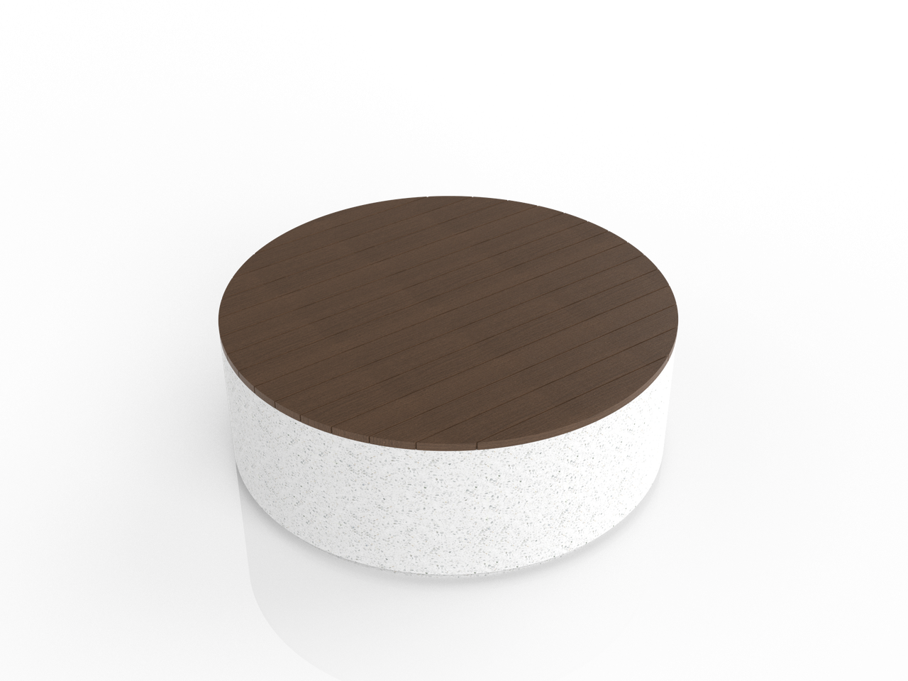 Скамейка из композитного мраморного камня JOTA, c настилом ДПК, модель PUFIK 120, фото 1