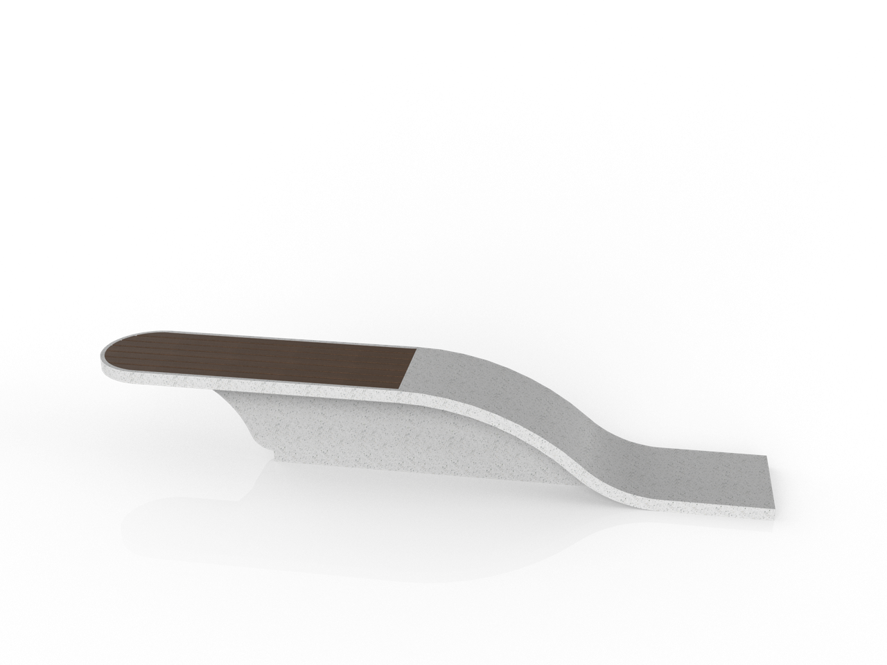 Скамейка из композитного мраморного камня JOTA, c настилом ДПК, модель TASKOL, фото 1