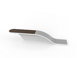 Скамейка из композитного мраморного камня JOTA, c настилом ДПК, модель TASKOL