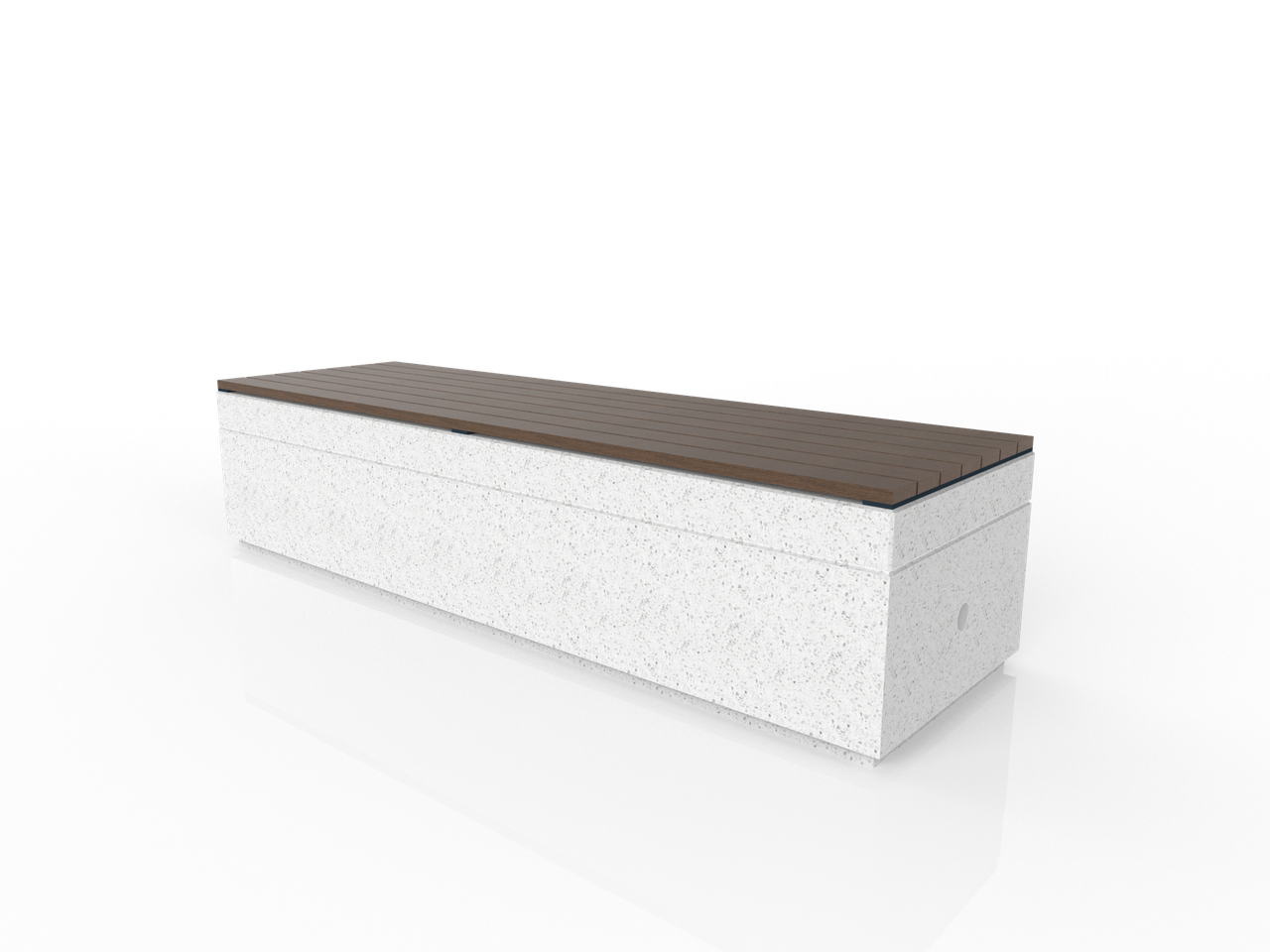 Скамейка из композитного мраморного камня JOTA, c настилом ДПК, модель JAILAU BENCH, фото 1