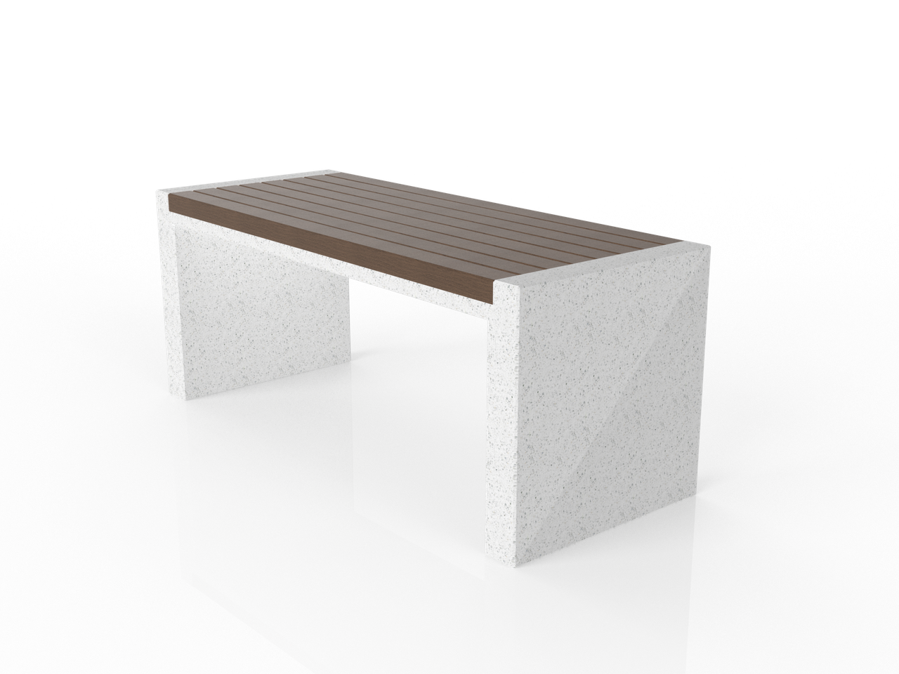 Стол из композитного мраморного камня JOTA, c настилом ДПК, модель   USTEL, фото 1