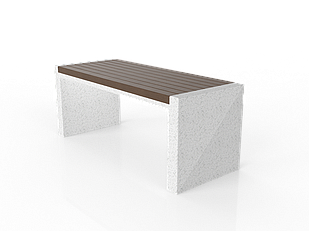 Стол из композитного мраморного камня JOTA, c настилом ДПК, модель USTEL