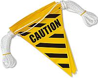 Предупреждающие ограждающие флажки (желтый Caution) 17х25 см NACARUM