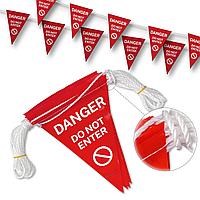 Предупреждающие ограждающие флажки (красный Danger) 17х25 см NACARUM