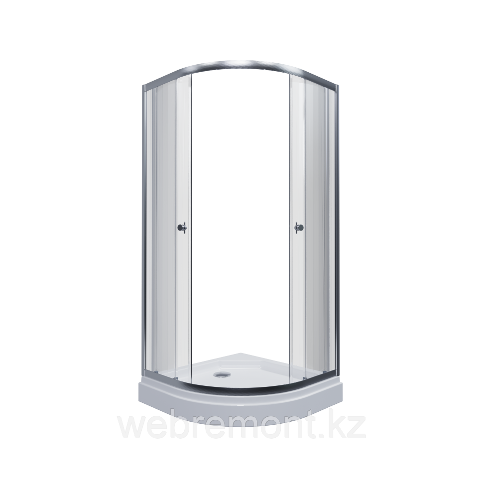 Душевое ограждение ТРИТОН "Альфа-Блэк" 1000х1000х2020 мм, 1/4 круга, низкий поддон (2 места+сифонD90мм)