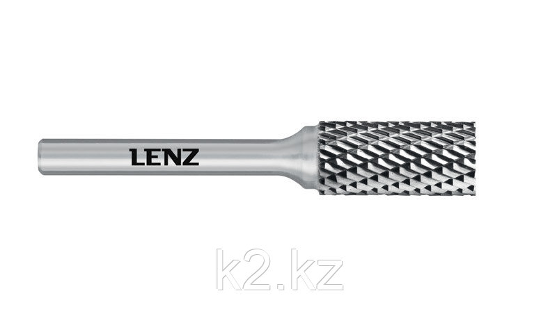 Борфреза LENZ, твердосплавный цилиндр с гладким торцом 10х25х6х70 LZBA 100 N3
