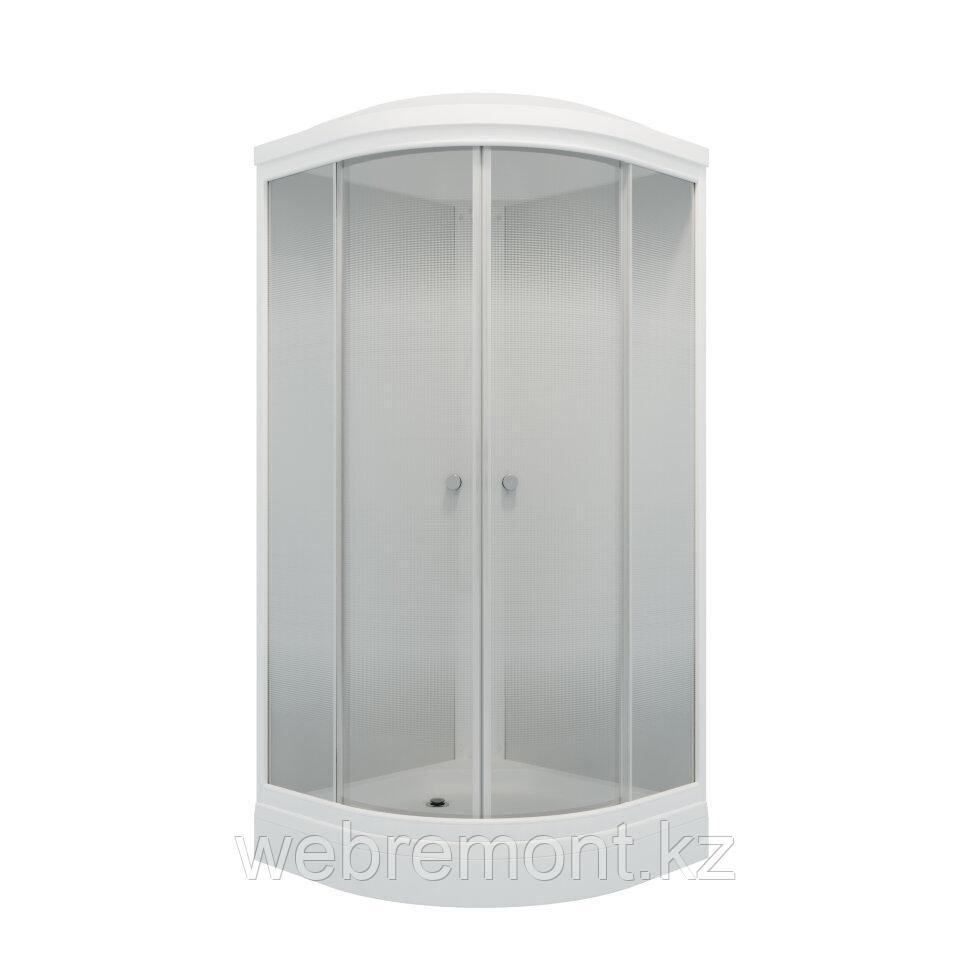 Душевая кабина ТРИТОН "Лайт 100*100 А" 1/4 круга, низкий поддон, Градиент, Белый, ДН4 (7 мест+сифон D90мм)
