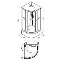 Душевая кабина ТРИТОН "Лайт 90*90 B" 900x900x2280 1/4 круга, средний поддон, Градиент, Белый  (7 места+сифон), фото 2
