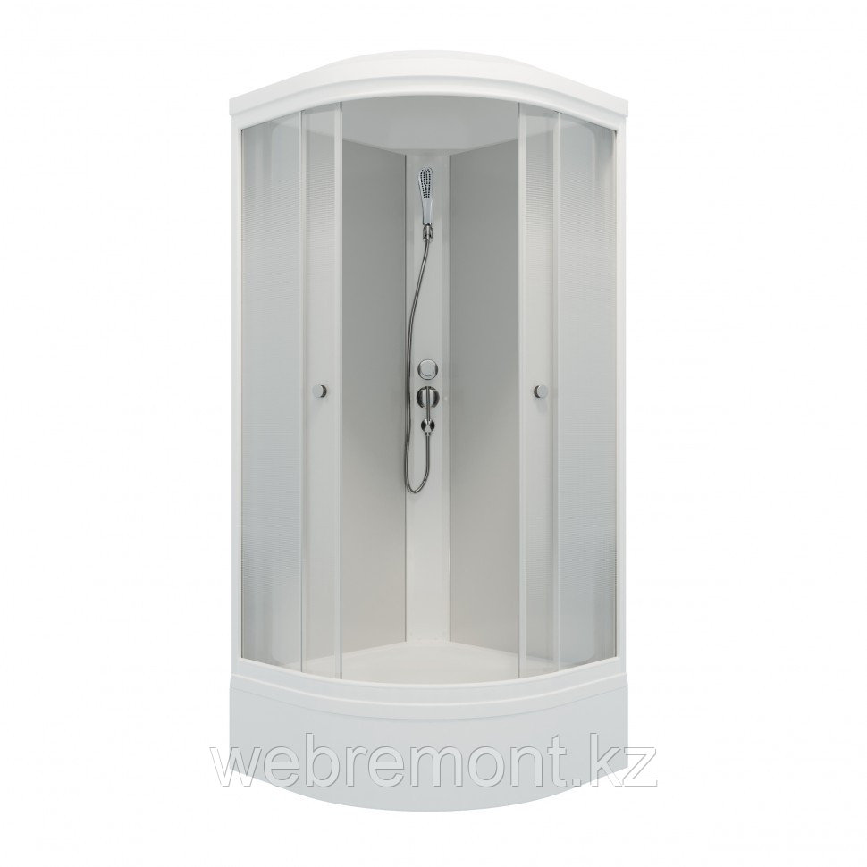 Душевая кабина ТРИТОН "Лайт 90*90 B" 900x900x2280 1/4 круга, средний поддон, Градиент, Белый  (7 места+сифон)