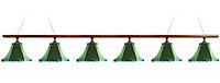 Лампа Классика 1 6пл. сосна (№3,бархат зеленый,бахрома желтая,фурнитура золото)