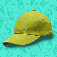 Детская кепка с рисунком мороженного зеленая