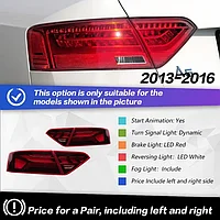 Задние фонари на Audi A5 I (8T) 2011-16 дизайн 2024 (Красный цвет)