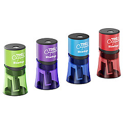 Точилка пластиковая Berlingo "TimeCapsule", 2 отверстия, контейнер, ассорти