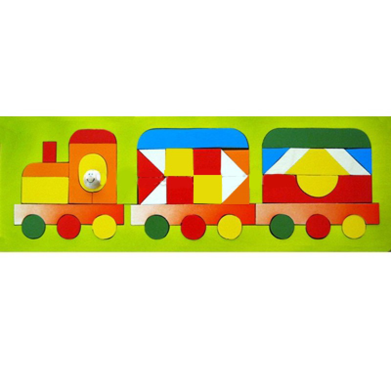 Деревянная игрушка Мозаика "Паровозик Геометрик", Крона, фото 1